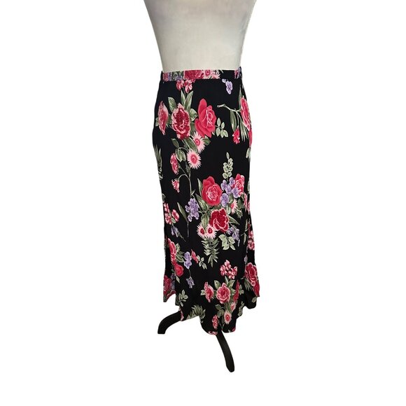 Vintage 90s Y2k Beaded Floral Embroidered Sequin Maxi Skirt M Resort Wear Cruise - Picture 2 of 9
